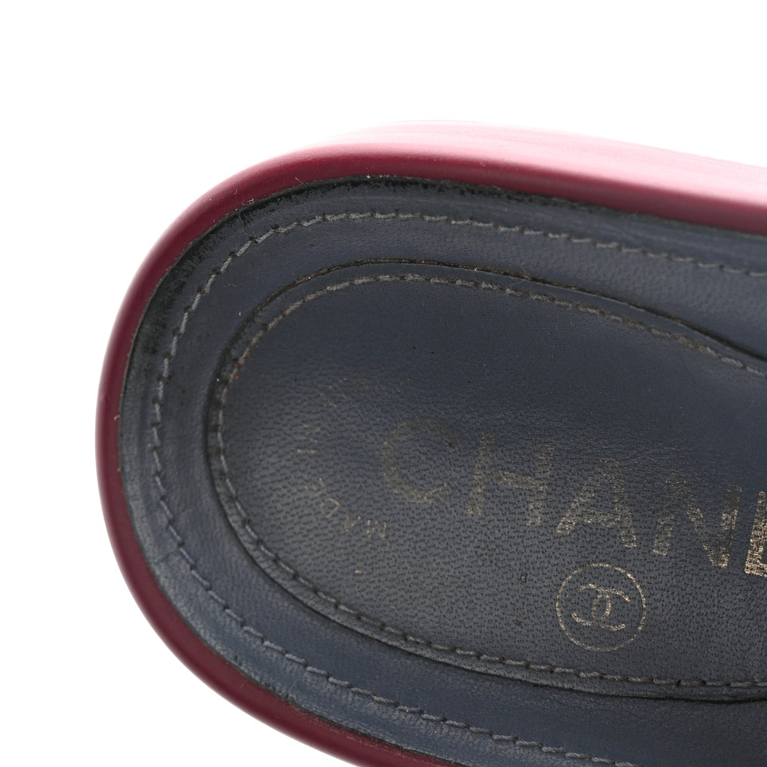 Chanel Satin Chain Flat Sandals 36 Dark Fuchsia 12 of 16