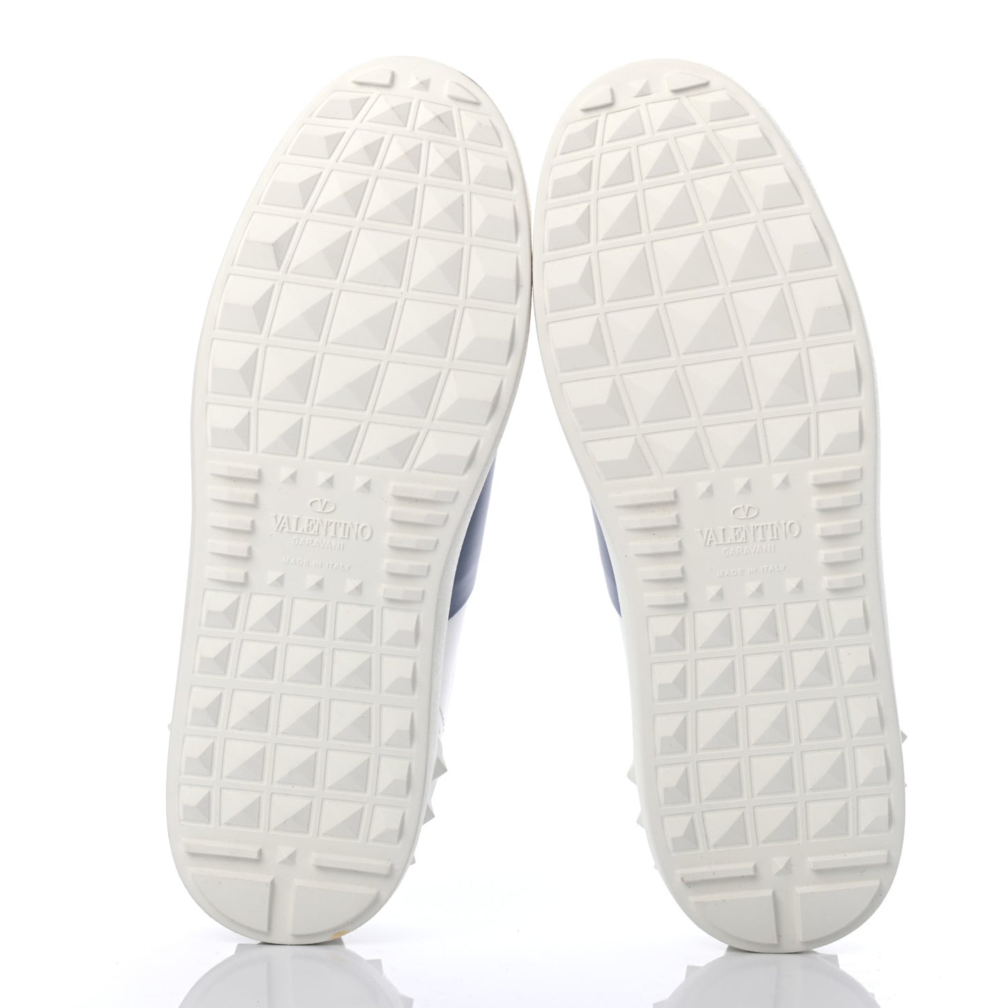 Calfskin Womens Rockstud Open Sneakers 36 White Niagara
