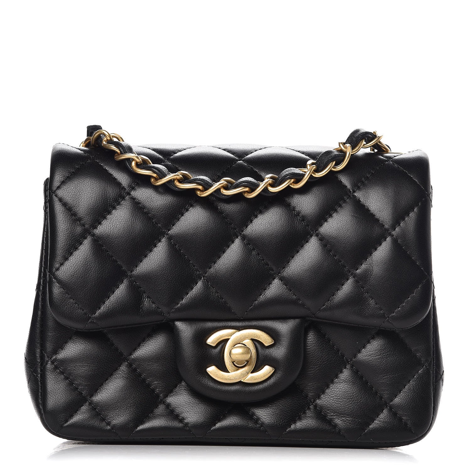 Chanel Lambskin Quilted Mini Square Flap Black 1 of 8