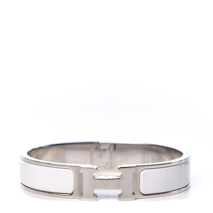 Hermes Enamel Narrow Clic Clac H Bracelet PM White 1 of 6