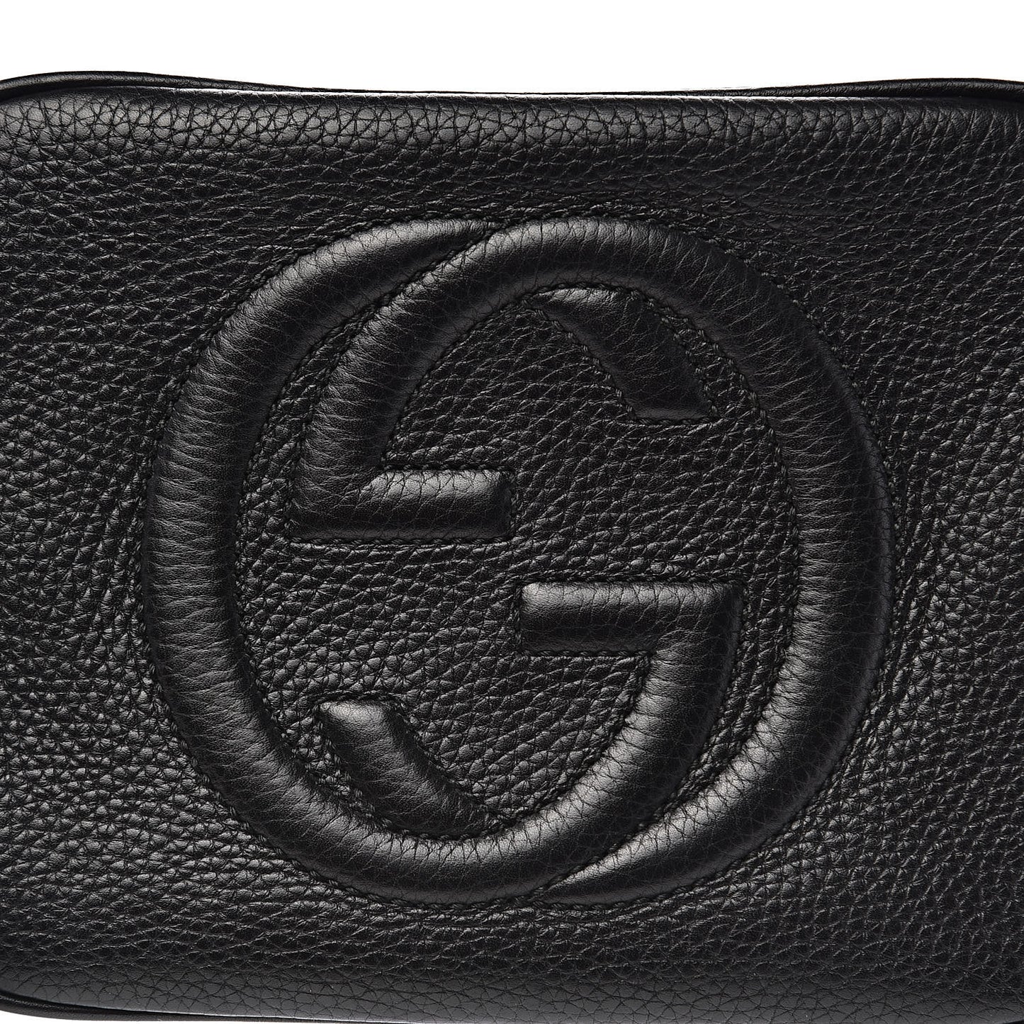Pebbled Calfskin Small Soho Disco Bag Black