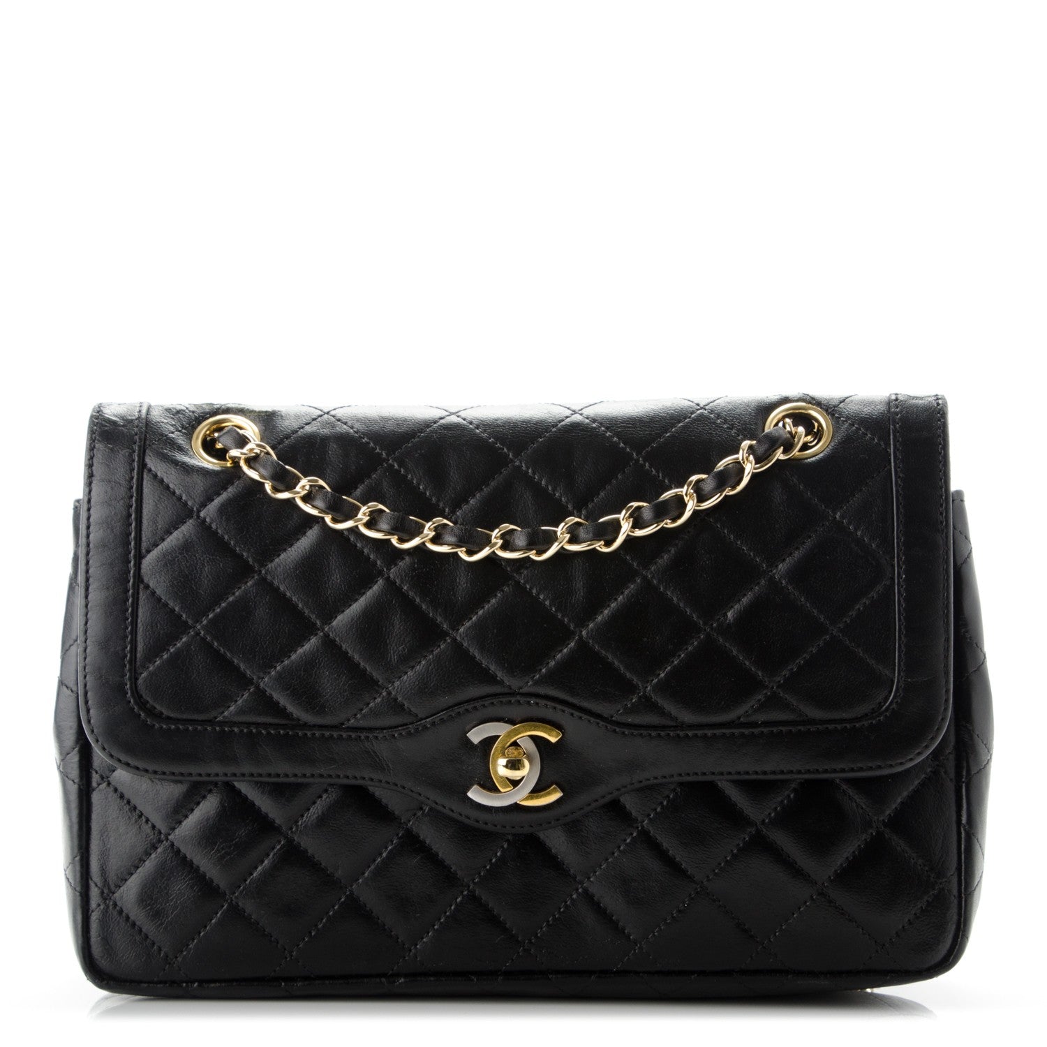 Chanel Lambskin Quilted Medium Double Flap Black 1 of 11