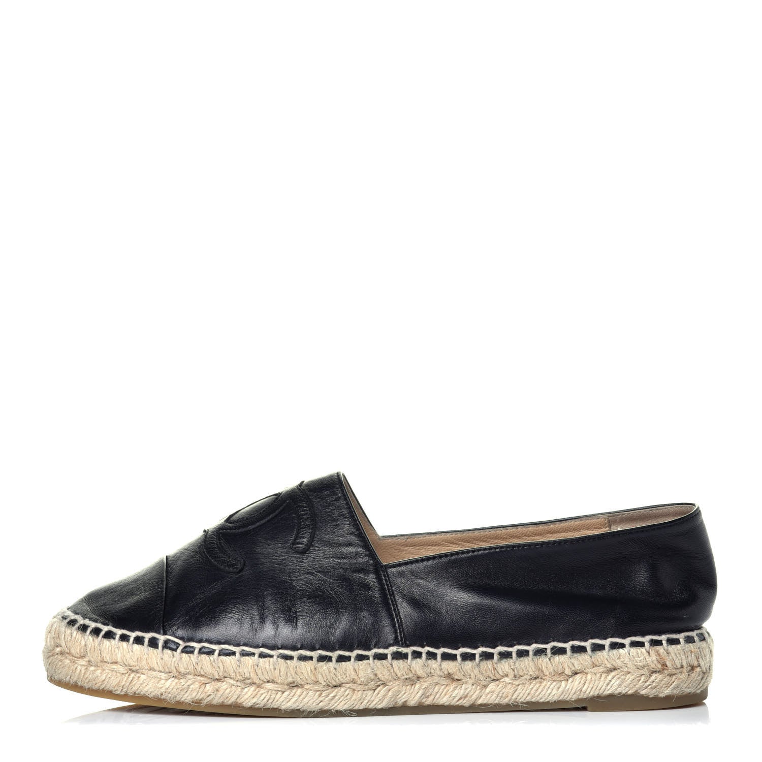 Chanel Lambskin CC Espadrilles 40 Black 1 of 10