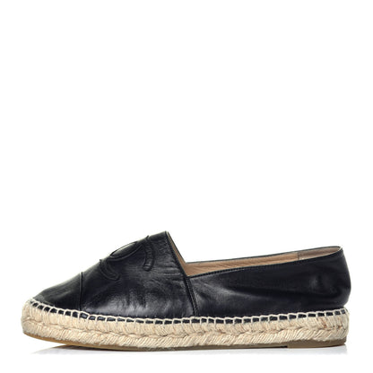 Chanel Lambskin CC Espadrilles 40 Black 1 of 10
