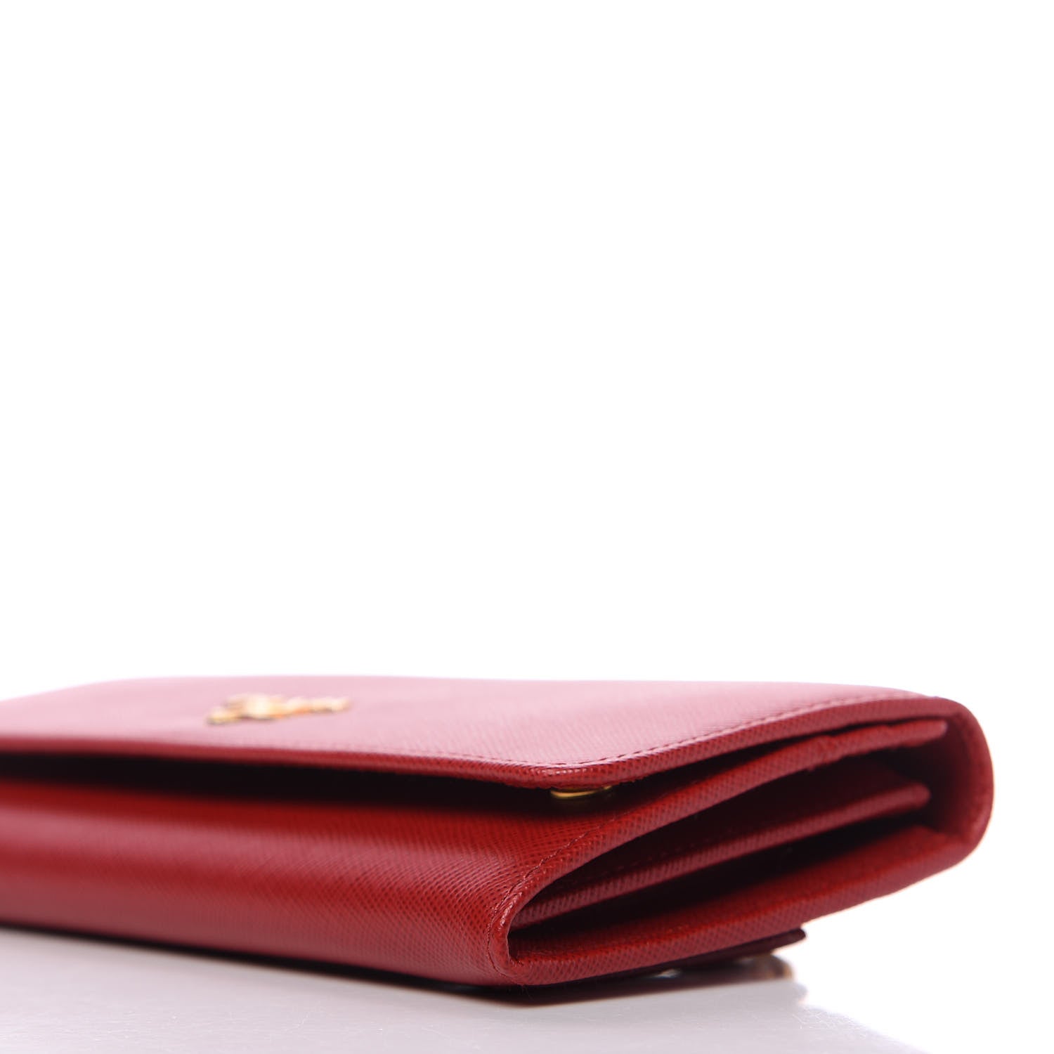 Prada Saffiano Triangle Continental Flap Wallet Fuoco 8 of 10