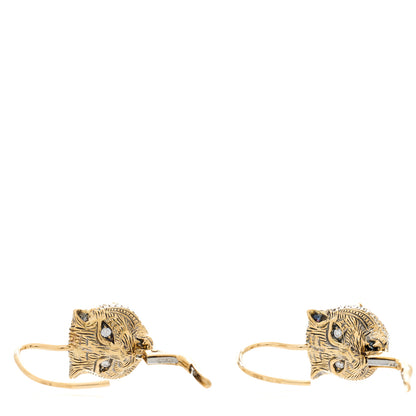 Gucci 18K Yellow Gold Diamond Black Onyx Le Marche Des Merveilles Feline Earrings 4 of 7