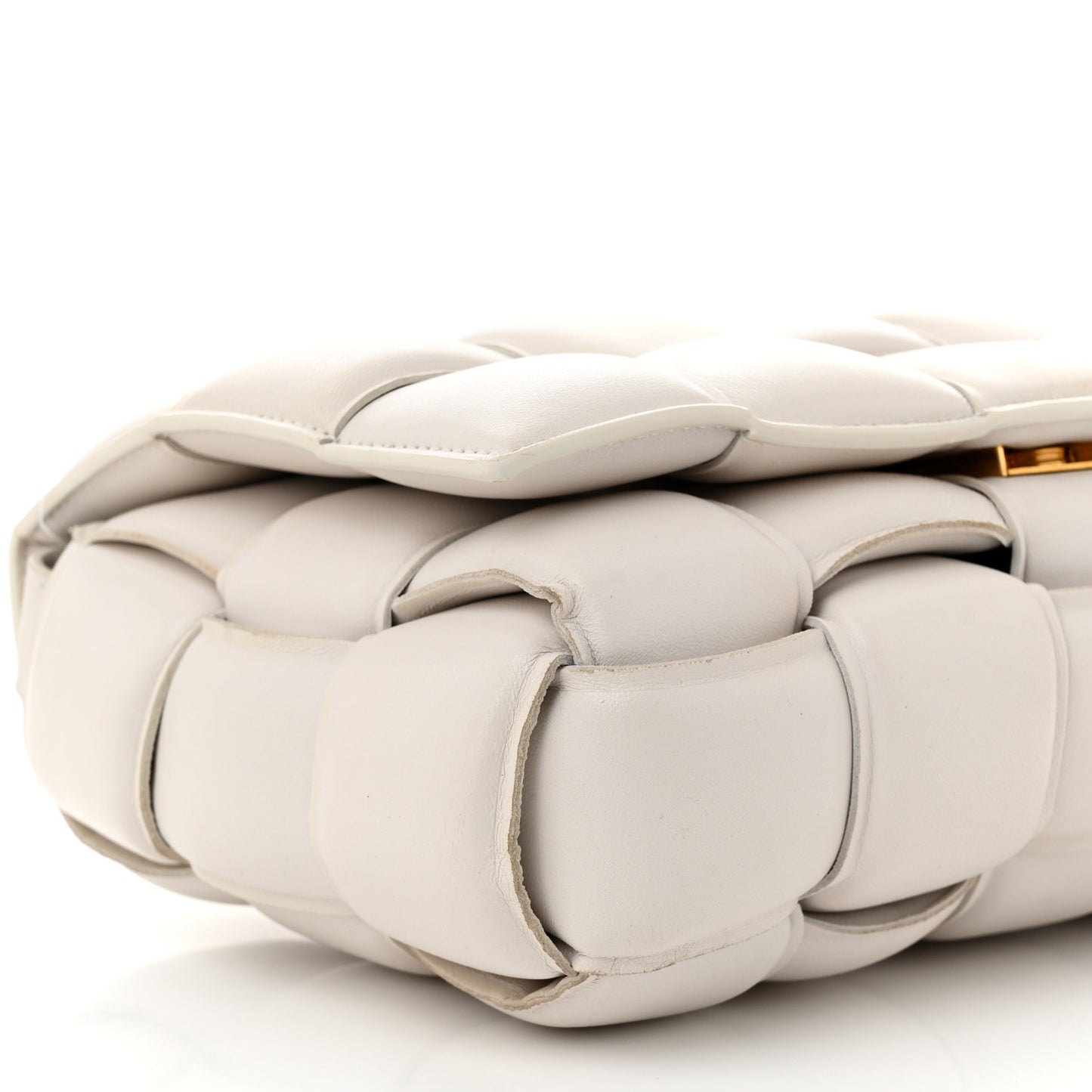 Nappa Maxi Intreccio Padded Cassette Crossbody Bag Chalk