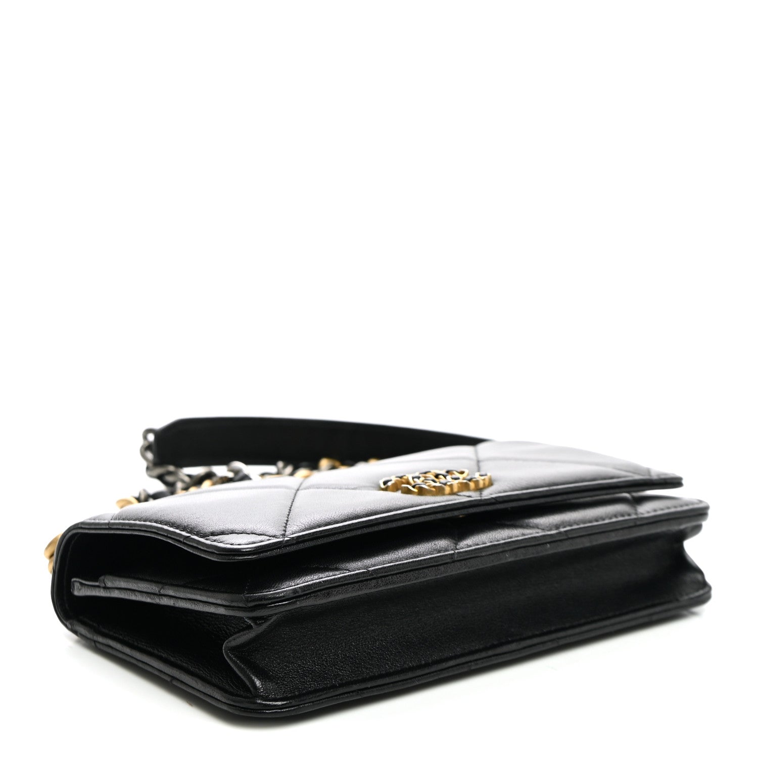 Chanel Lambskin Quilted Chanel 19 Wallet On Chain WOC Black 4 of 12