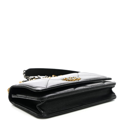 Chanel Lambskin Quilted Chanel 19 Wallet On Chain WOC Black 4 of 12