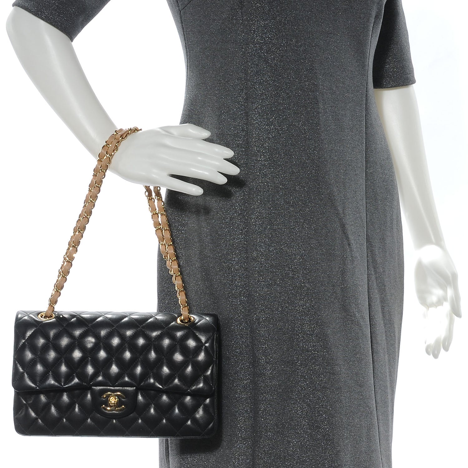 Chanel Lambskin Double Flap Medium Black 2 of 8
