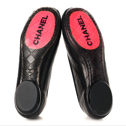 Chanel Lambskin Quilted Cambon Ballerina Flats 36.5 Black 6 of 10