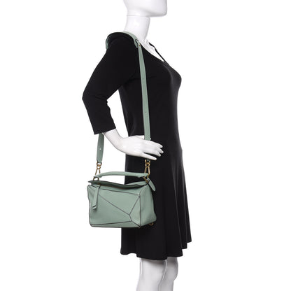 Loewe Calfskin Small Puzzle Bag Sea Water Green 2 of 11
