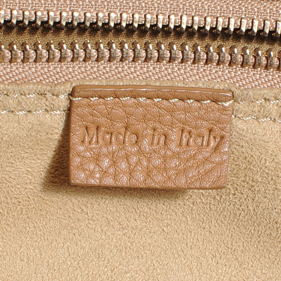 Drummed Calfskin Mini Luggage Camel