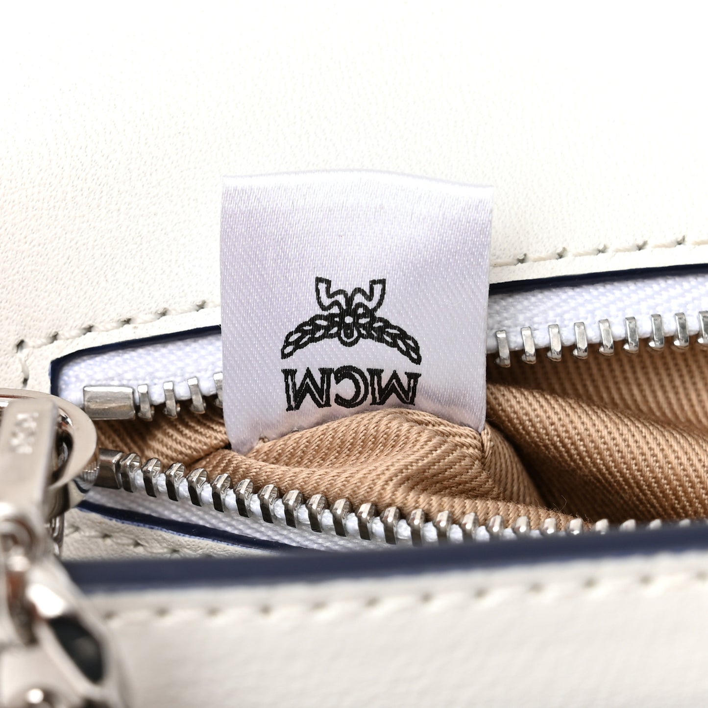 Calfskin Visetos Monogram Medium Millie Color Block Crossbody Bag White Mood Indigo