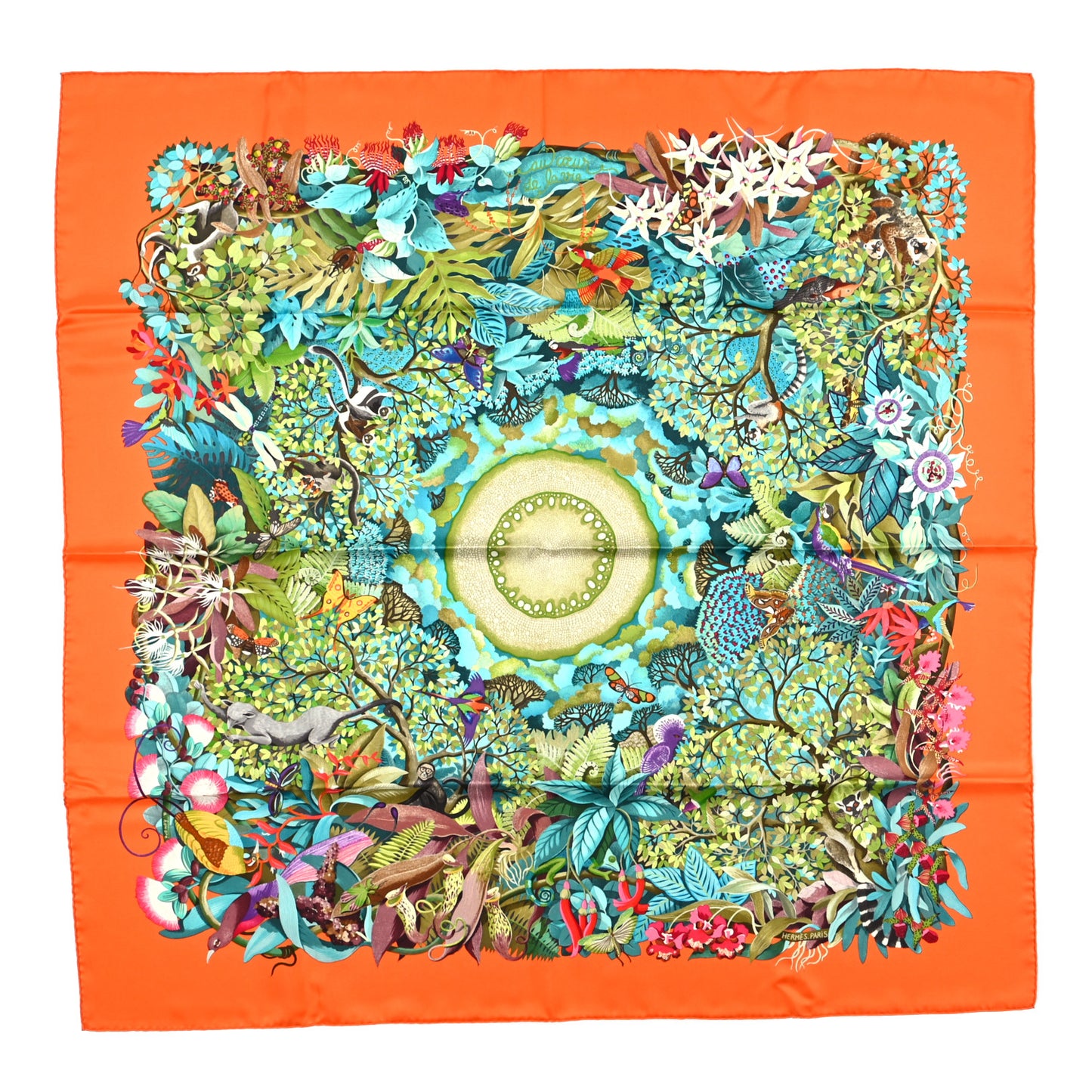 Silk Au Coeur de la Vie Scarf 90 Orange