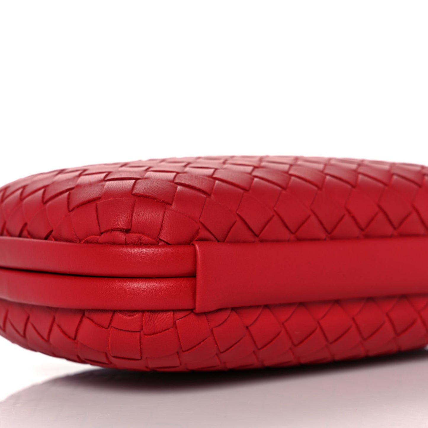 Nappa Intrecciato Chain Knot Clutch China Red