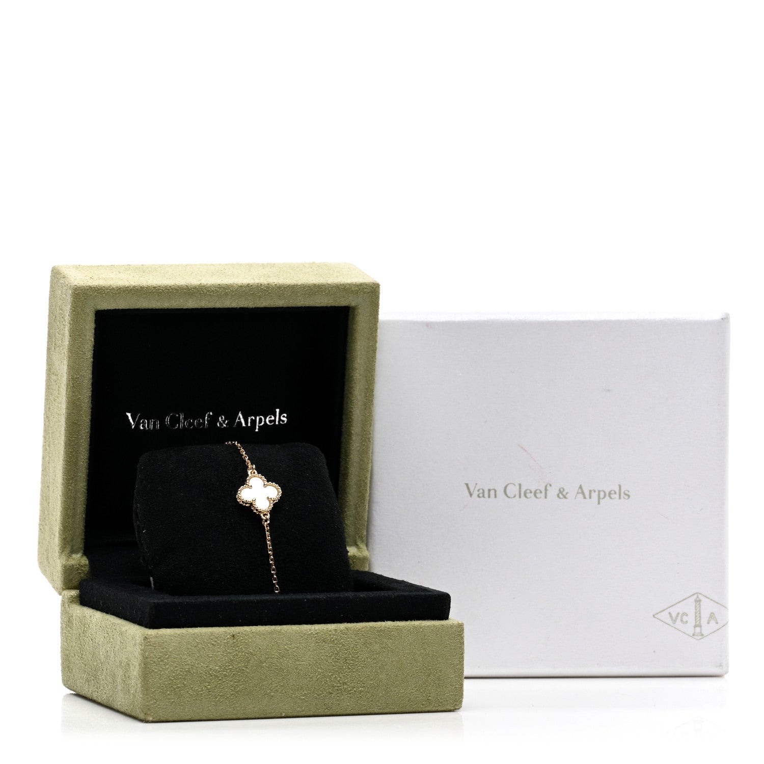 Van Cleef & Arpels 18K Yellow Gold Mother of Pearl Sweet Alhambra Bracelet 4 of 4