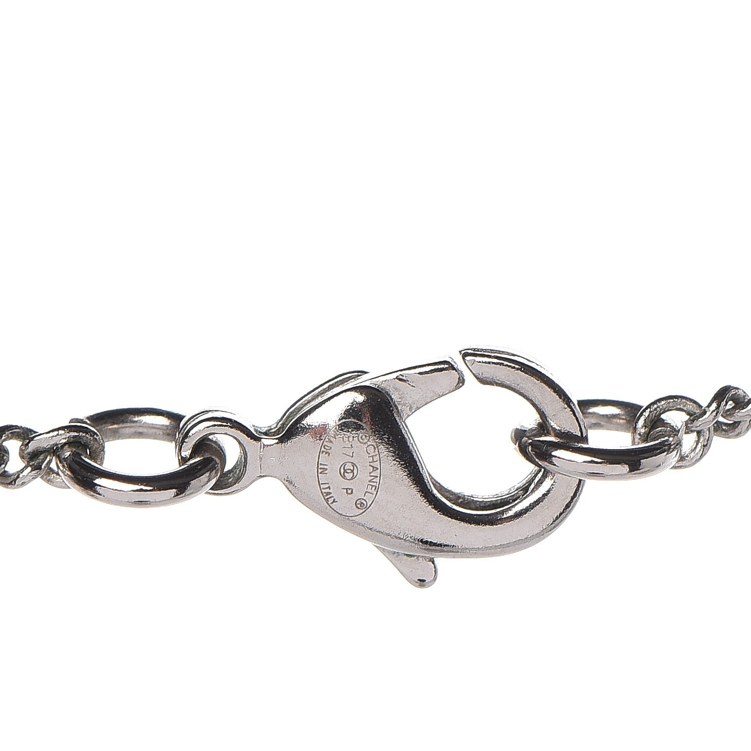 Chanel Crystal CC Necklace Silver Black 5 of 7