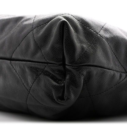 Chanel Shiny Caviar Quilted Monochrome Small Chanel 22 Black 11 of 12