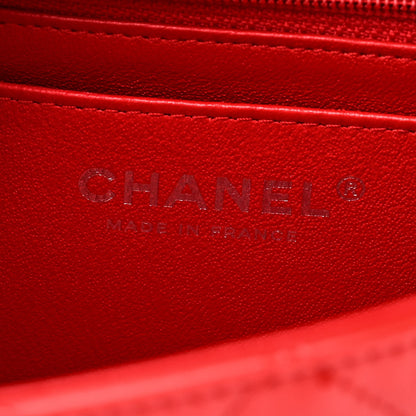 Chanel Patent Calfskin Quilted Bi-Color Mini Rectangular Flap Red Black 6 of 10
