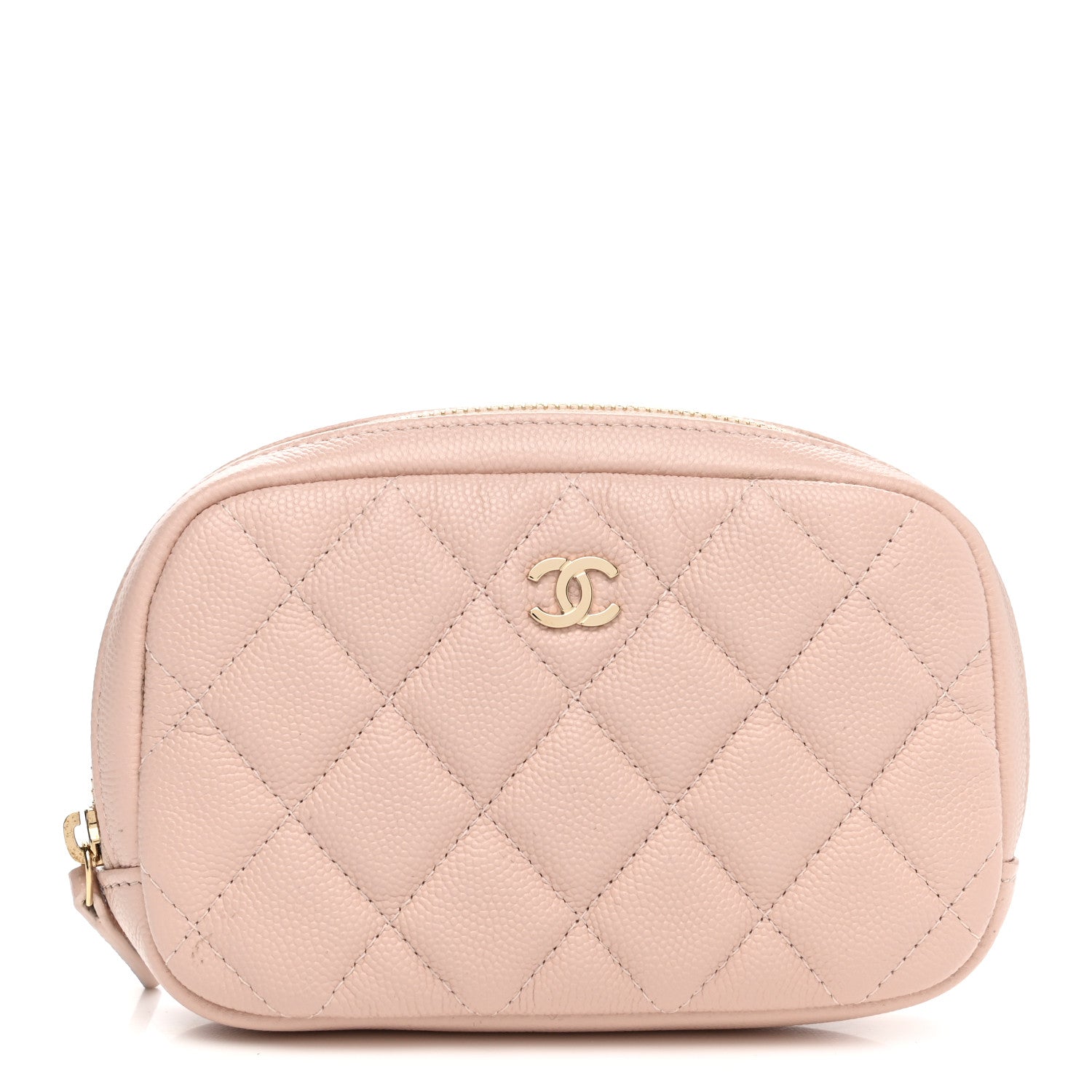 Chanel Caviar Quilted Small Curvy Pouch Cosmetic Case Light Pink 1 of 7