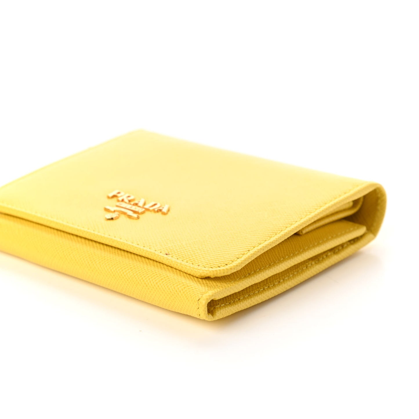 Saffiano Metal Tri-Fold Wallet Girasole