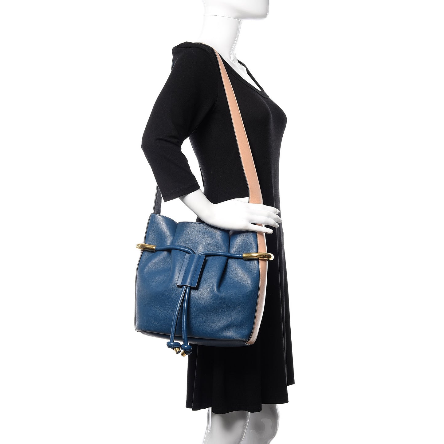 Calfskin Small Emma Bucket Blue