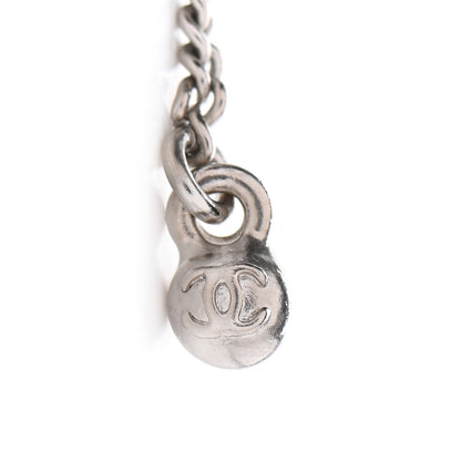 Chanel Baguette Crystal CC Drop Earrings Silver 4 of 5