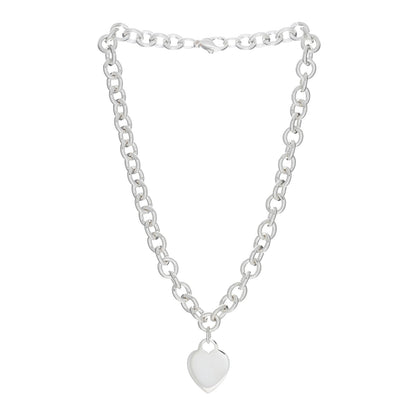 Tiffany Sterling Silver Heart Tag Pendant Necklace 2 of 5