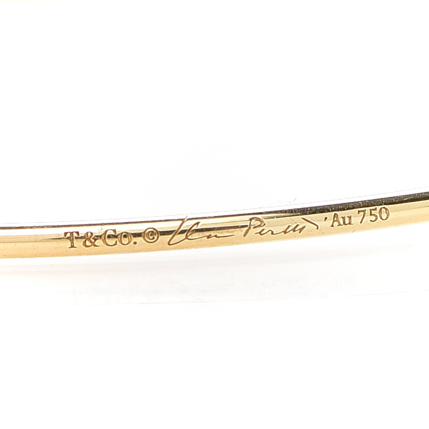 Tiffany 18K Yellow Gold Diamond Medium Elsa Peretti Hoop Earrings 4 of 5