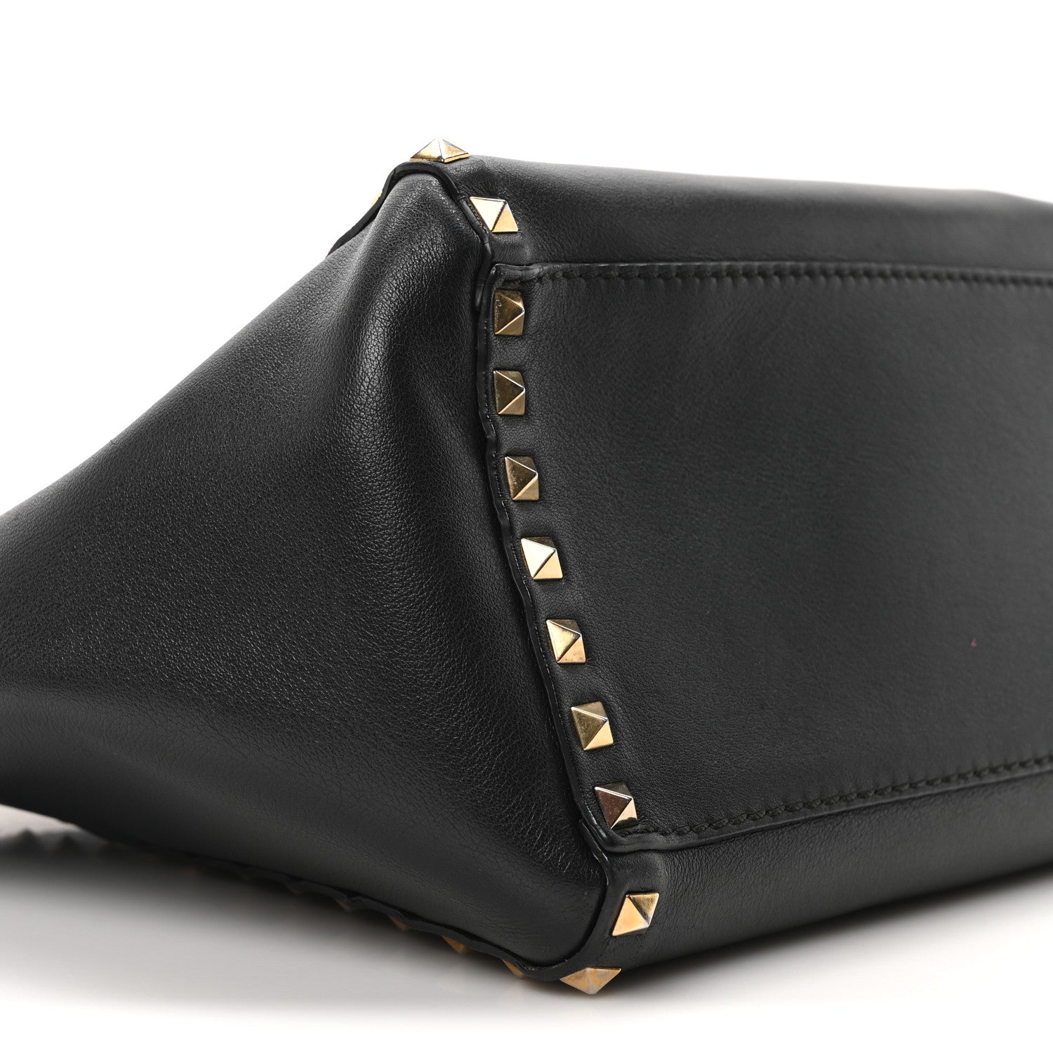 Valentino Garavani Vitello Small Rockstud Double Handle Tote Black 8 of 9
