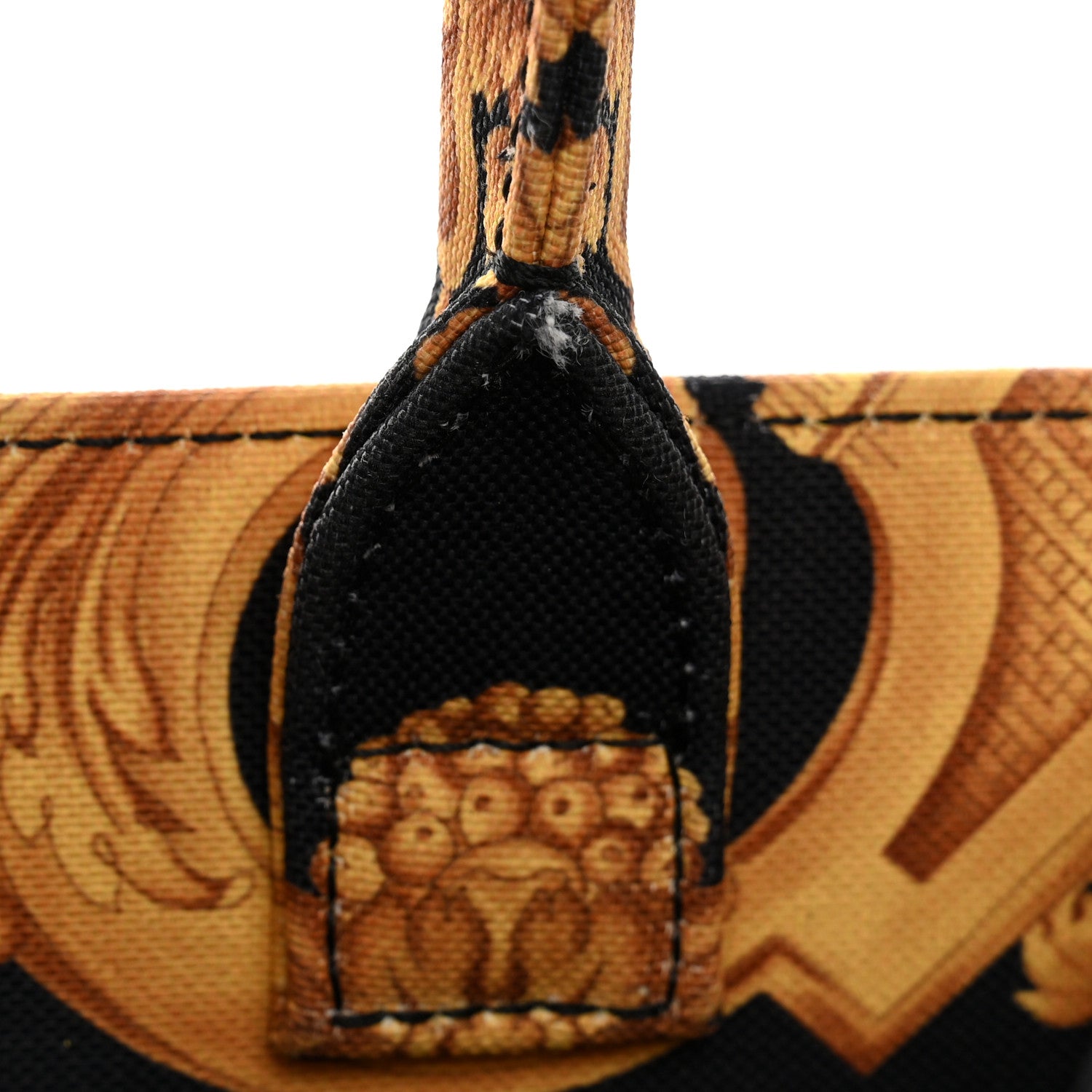 Versace Canvas Baroque Print Medusa Small Tote Black 11 of 13