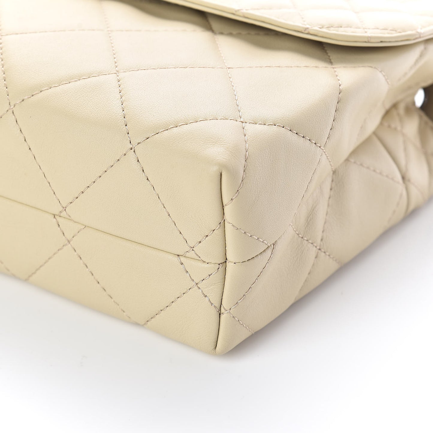 Calfskin Quilted In the Business Flap Bag Beige Clair