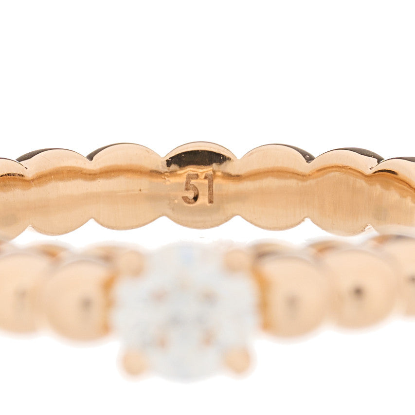 18K Rose Gold Diamond .30ct Perlee Solitaire Engagement Ring 51 5.75
