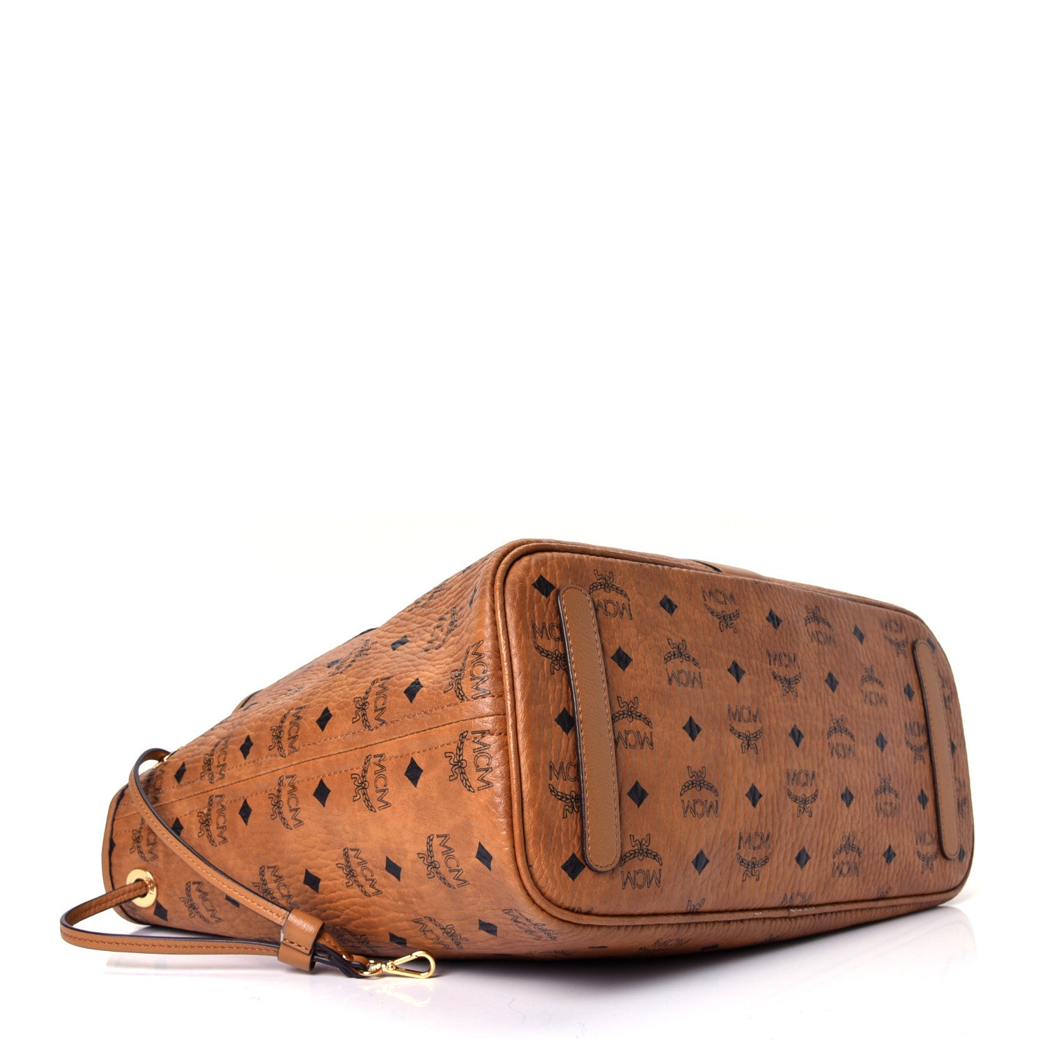 MCM Visetos Medium Liz Reversible Shopper Tote Cognac 3 of 4