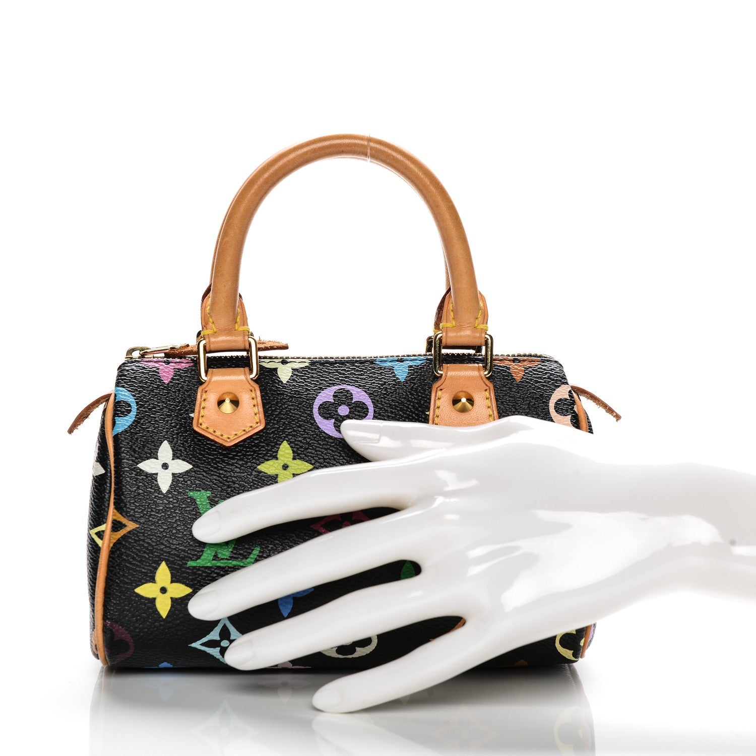 Louis Vuitton Monogram Multicolor Mini Sac HL Speedy Black 2 of 6