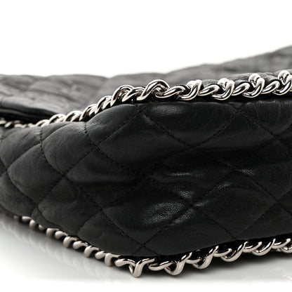 Chanel Washed Lambskin Quilted Maxi Chain Around Flap Black 9 of 12