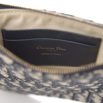 Christian Dior Oblique Saddle Pouch Clutch Blue 5 of 6