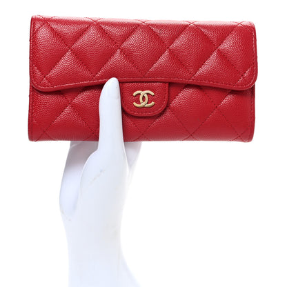 Chanel Caviar Quilted Medium Flap Wallet Red 2 of 9
