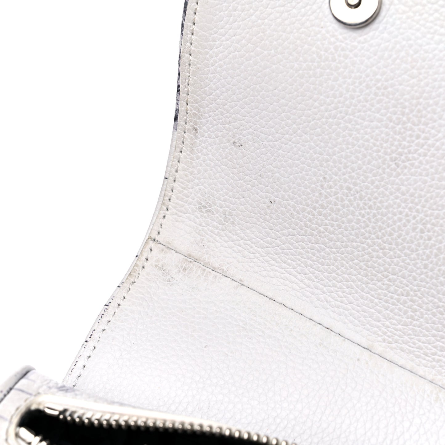 X DANIEL ARSHAM Grained Calfskin Newspaper Print Saddle Bag White