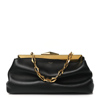 Jimmy Choo Box Calfskin Diamond Frame Clutch Black 1 of 9