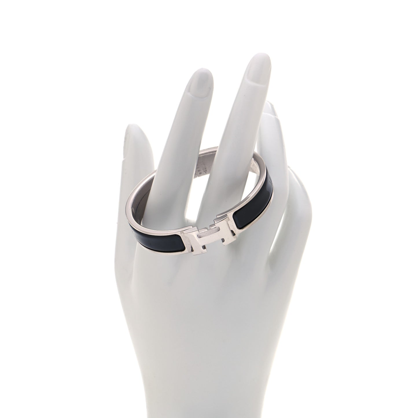 Enamel Narrow Clic Clac H Bracelet PM Black