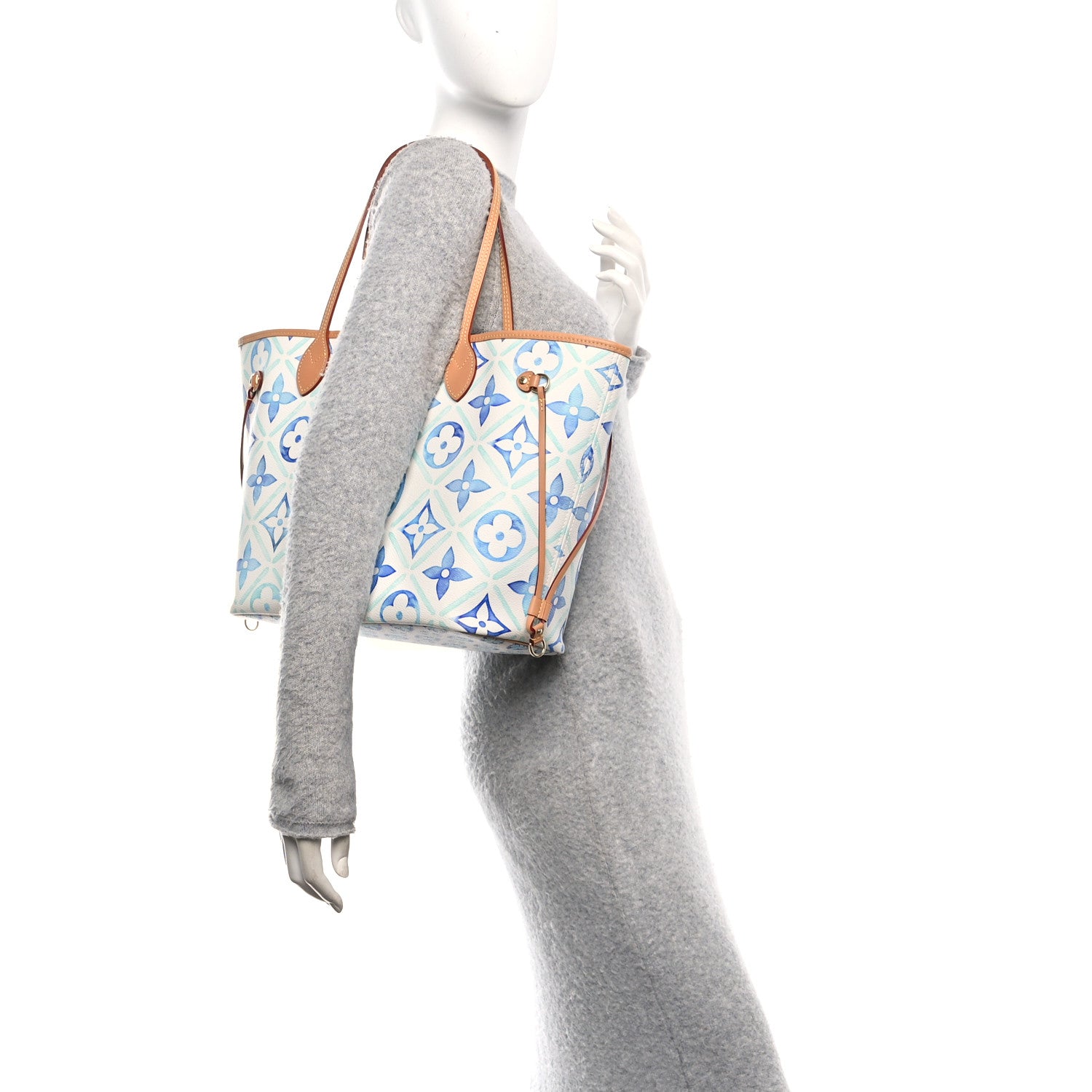 Louis Vuitton Monogram Tiles By The Pool 2.0 Neverfull MM Lagoon Blue 2 of 12