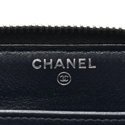 Chanel Caviar Quilted Large Gusset Zip Around Wallet Navy 10 of 22