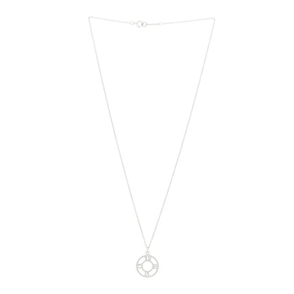 Tiffany 18K White Gold Diamond Small Atlas Open Pave Pendant Necklace 3 of 5