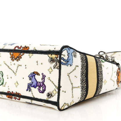 Christian Dior Canvas Pixel Zodiac Embroidered Medium Lady D-Lite Ecru Multicolor 10 of 10
