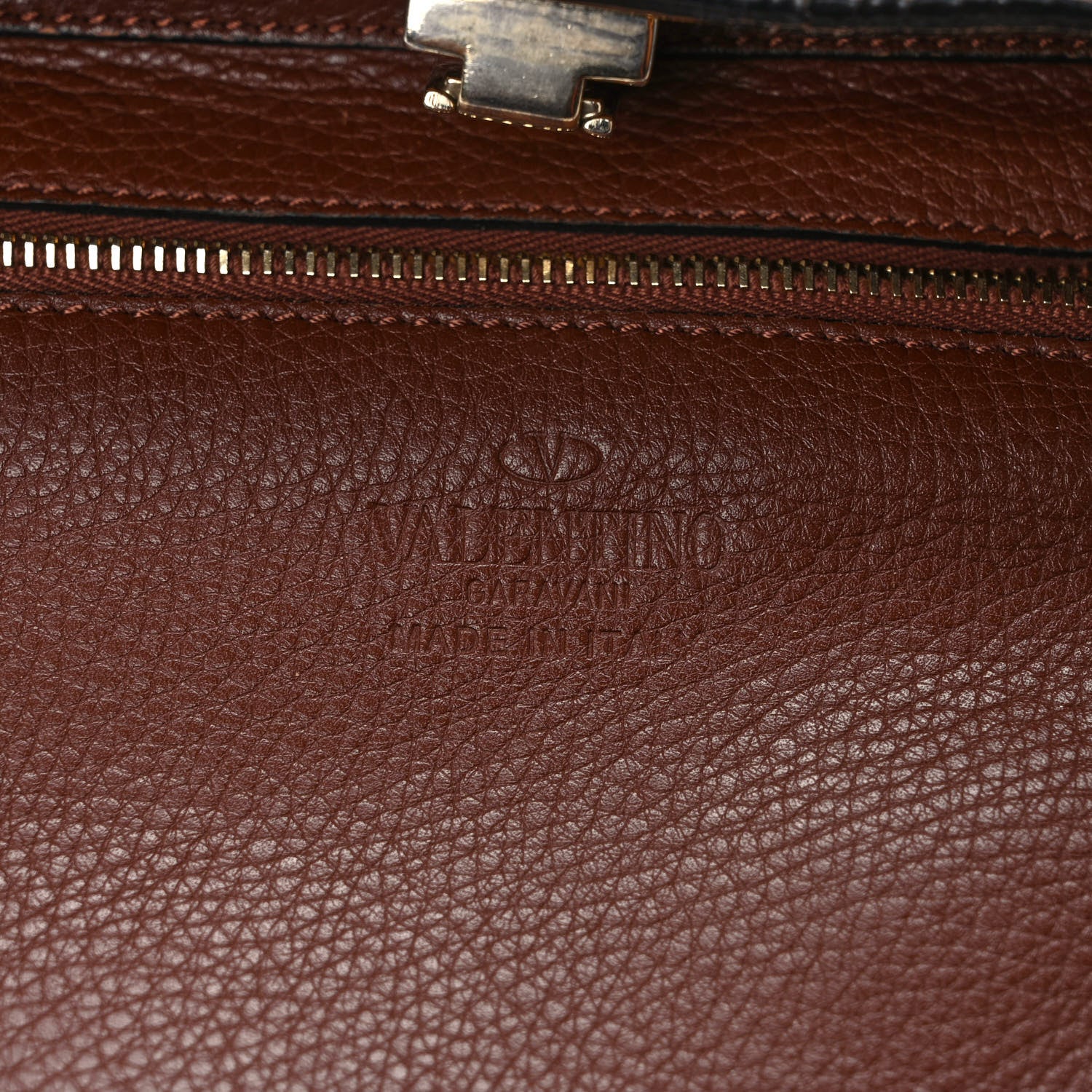 Valentino Garavani Pebbled Calfskin Small Rockstud Flip-Lock Messenger Bag Light Brown 6 of 11