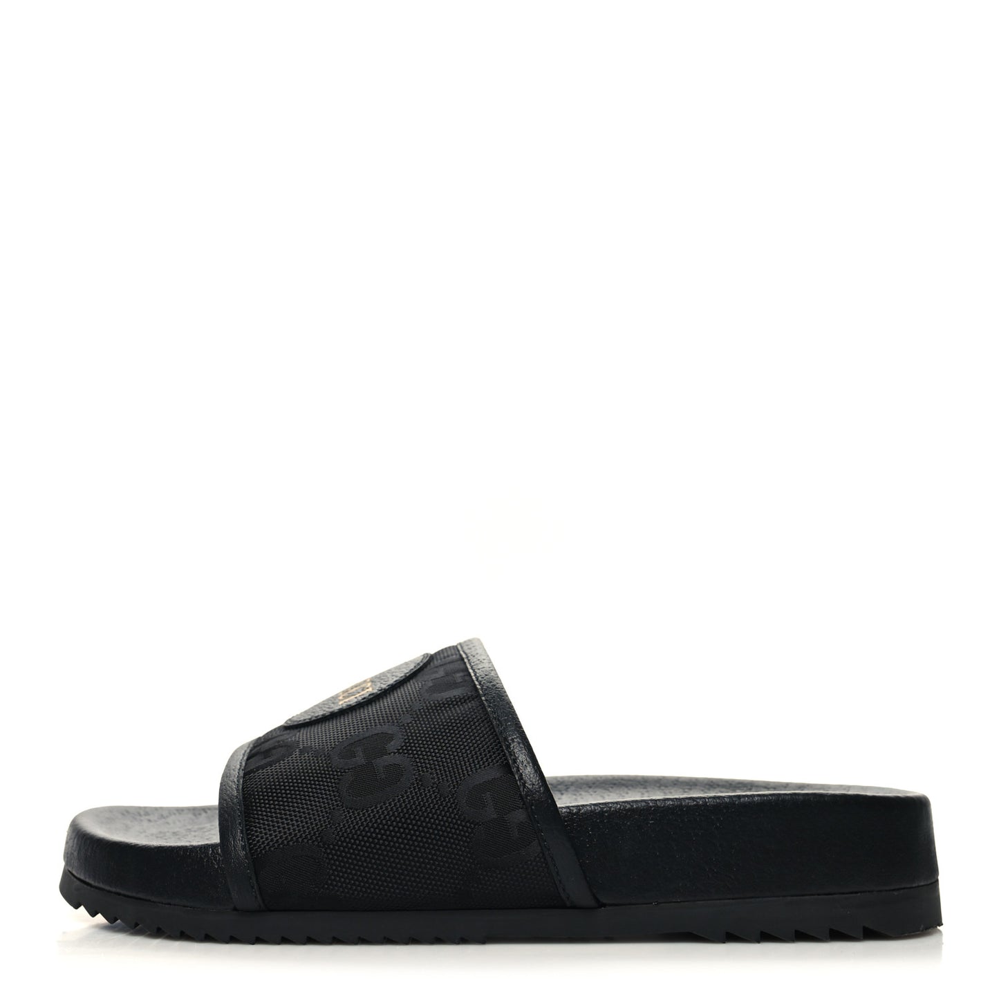 Econyl Nylon Demetra GG Monogram Mens Off the Grid Slide Sandals 5 Black