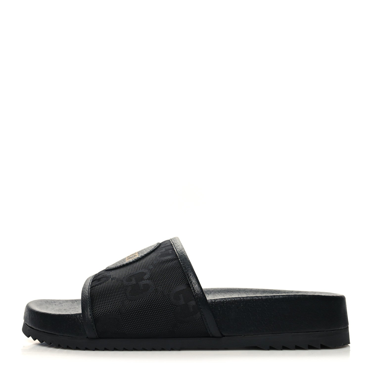 Gucci Econyl Nylon Demetra GG Monogram Mens Off the Grid Slide Sandals 5 Black 1 of 8