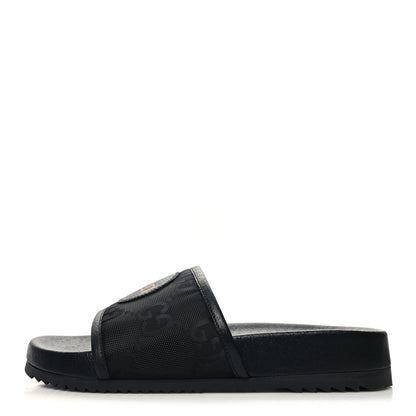 Gucci Econyl Nylon Demetra GG Monogram Mens Off the Grid Slide Sandals 5 Black 1 of 8